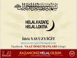 Helal Kazanç Helal Lokma Sunum Vaazı